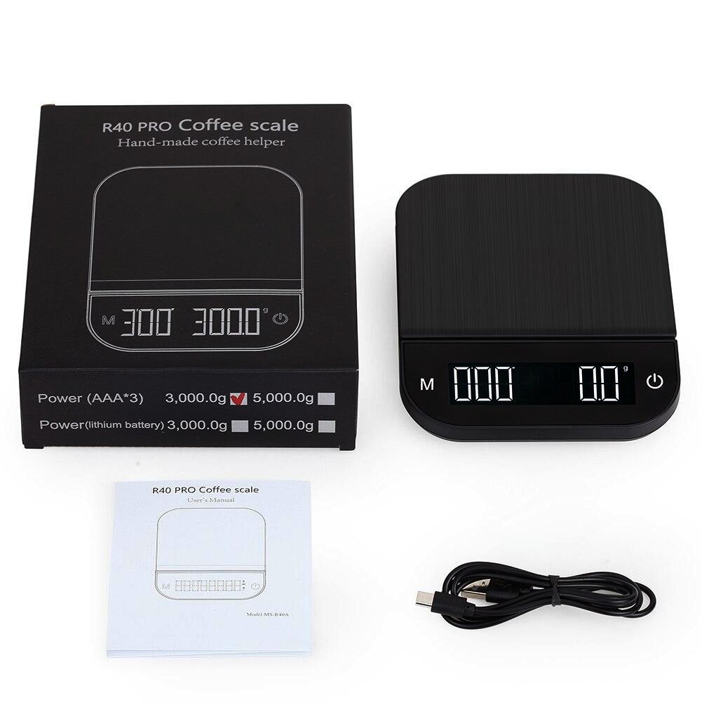 Веси Smart Drip R40 USB для кави, 3 кг, з таймером, точність 0,1 г, LED дисплей