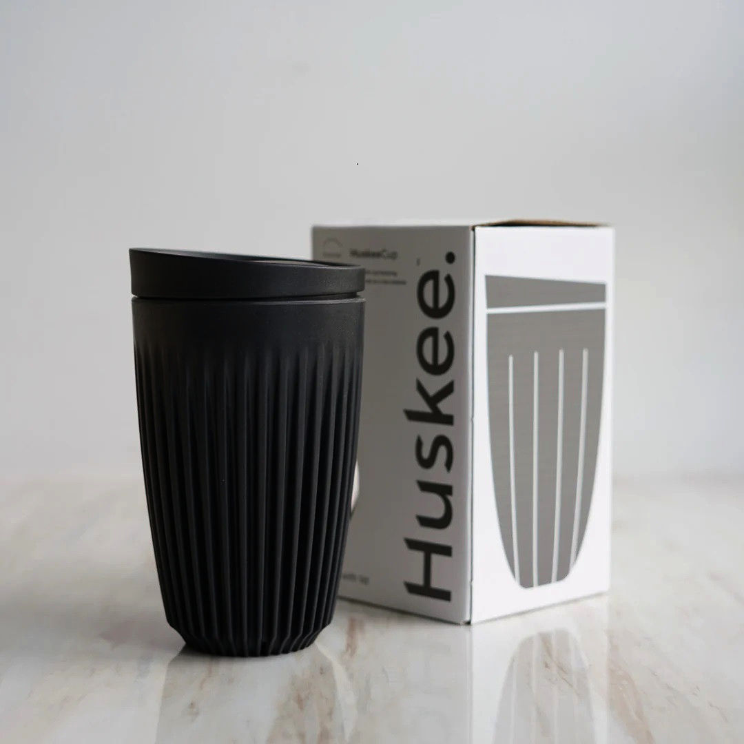 Термочашка Huskee Cup 355 мл з кришкою, BPA free, екологічно чиста, Charcoal