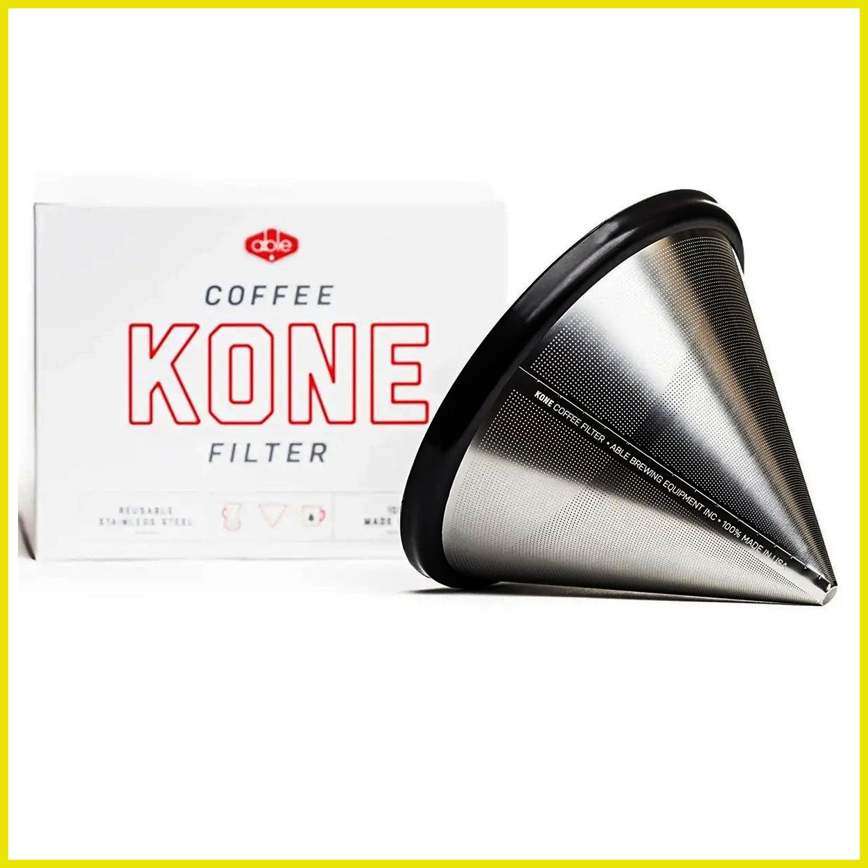 Фільтр Kone Able для кави з нержавіючої сталі, 2-4 чашки, сріблястий, США