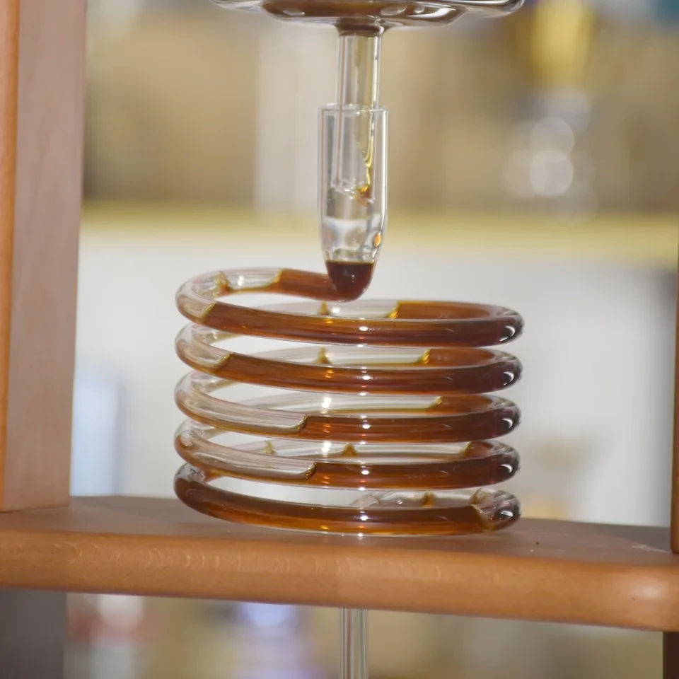 Заварник Cold Brew 1000ml, чорний, скло і дерево, для холодного заварювання кави