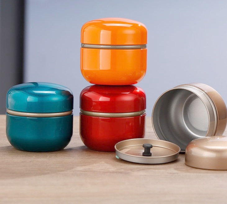 Баночка для чая Матча, герметичная, красная, размер 8,7 см, из жести, антиоксидантная защита