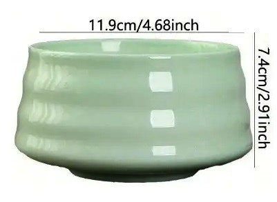 Чаван Green Light 550 мл для матчи, керамический тяван с глазурью, 12.5x12.5x7.5 см