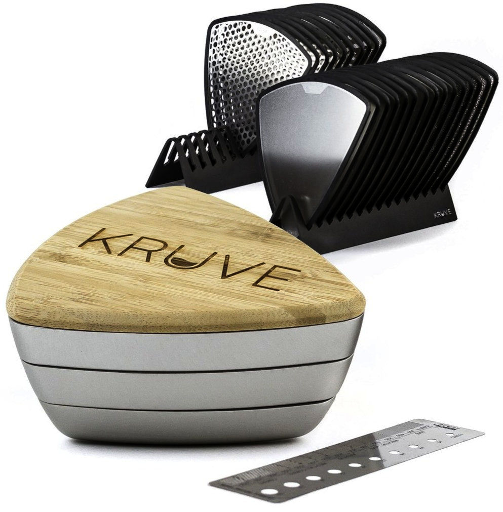 Kruve Sifter MAX Набор сит для кофе 15 сит для помола 200-1600 мкм, бамбуковая крышка, серебристый