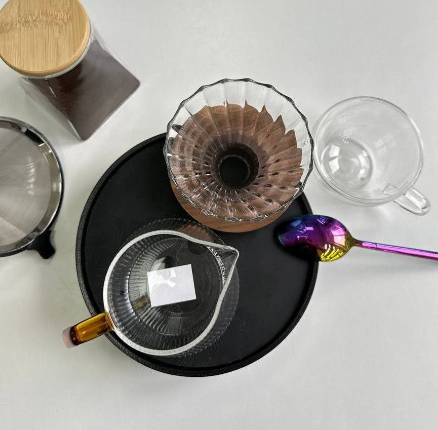 Набір Glass Copper V60, заварник 600 мл і пуровер 02, для альтернативного заварювання кави