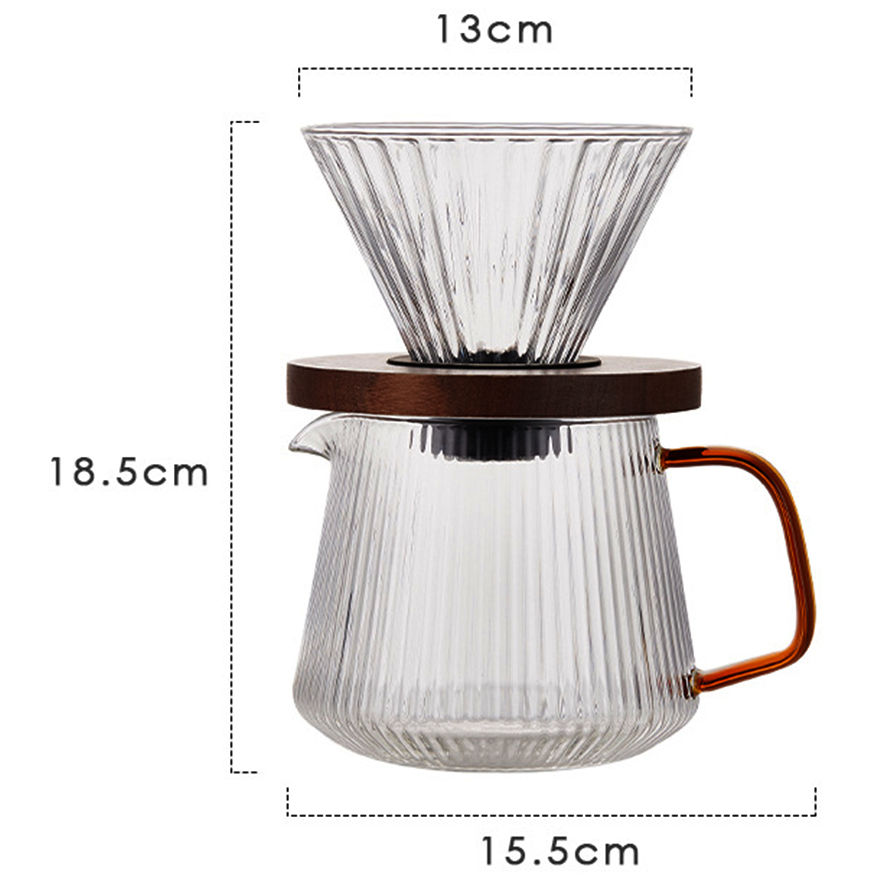 Набір Glass Copper V60, заварник 600 мл і пуровер 02, для альтернативного заварювання кави