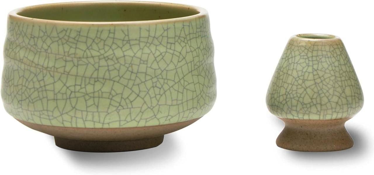 Чаван Ancient Green 550 мл для матча, глиняний тяван з глазурapos;ю, 12,5 см діаметр, чайна церемонія