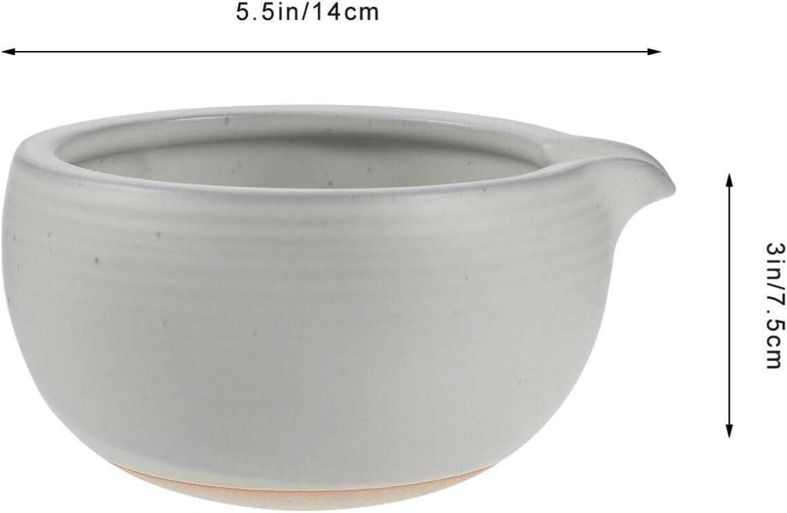 Чаван Katakuchi для матча 400 мл, кераміка, біла, носик, японська чайна чаша #5