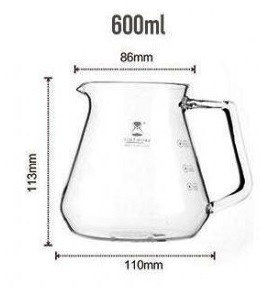 Сервер Timemore 600 мл з боросилікатного скла з кришкою для кави та чаю