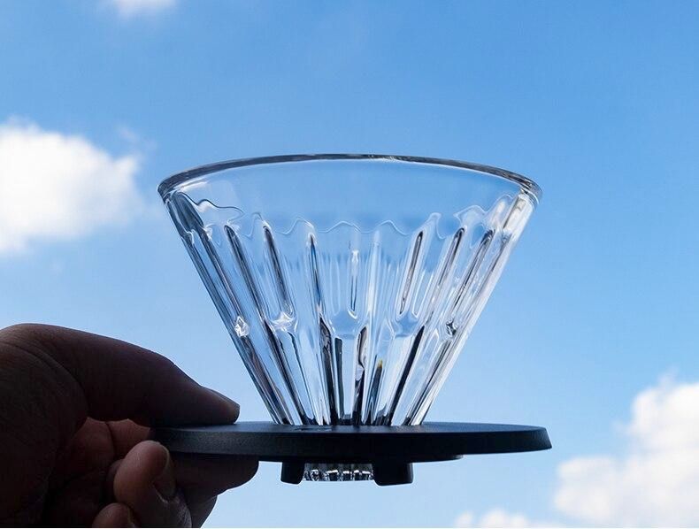 Пуровер Timemore Crystal Dripper 01 Black із скла + 10 фільтрів для ідеальної кави