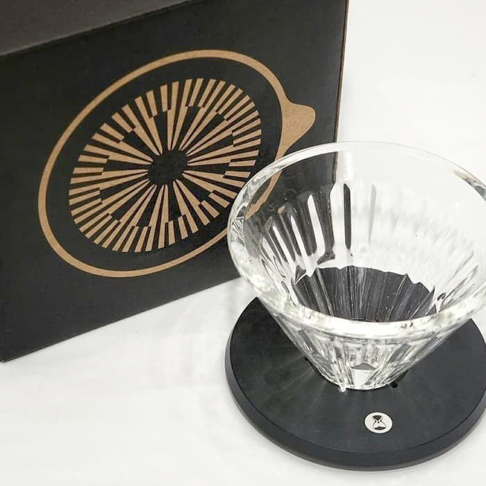 Пуровер Timemore Crystal Dripper 01 Black із скла + 10 фільтрів для ідеальної кави