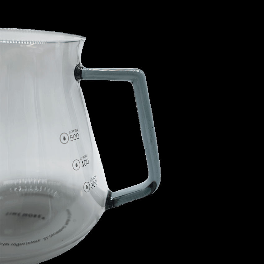 Сервер Timemore 360 мл из боросиликатного стекла с крышкой для кофе и чая, черный