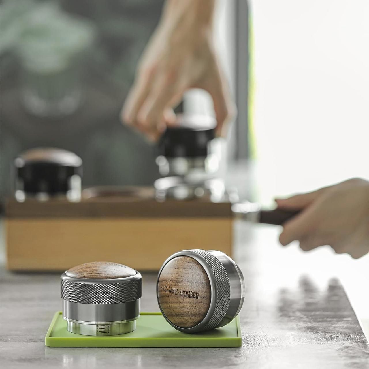 Пуш Темпер MHW-3BOMBER 58 мм рифленый черный из нержавеющей стали с регулировкой глубины