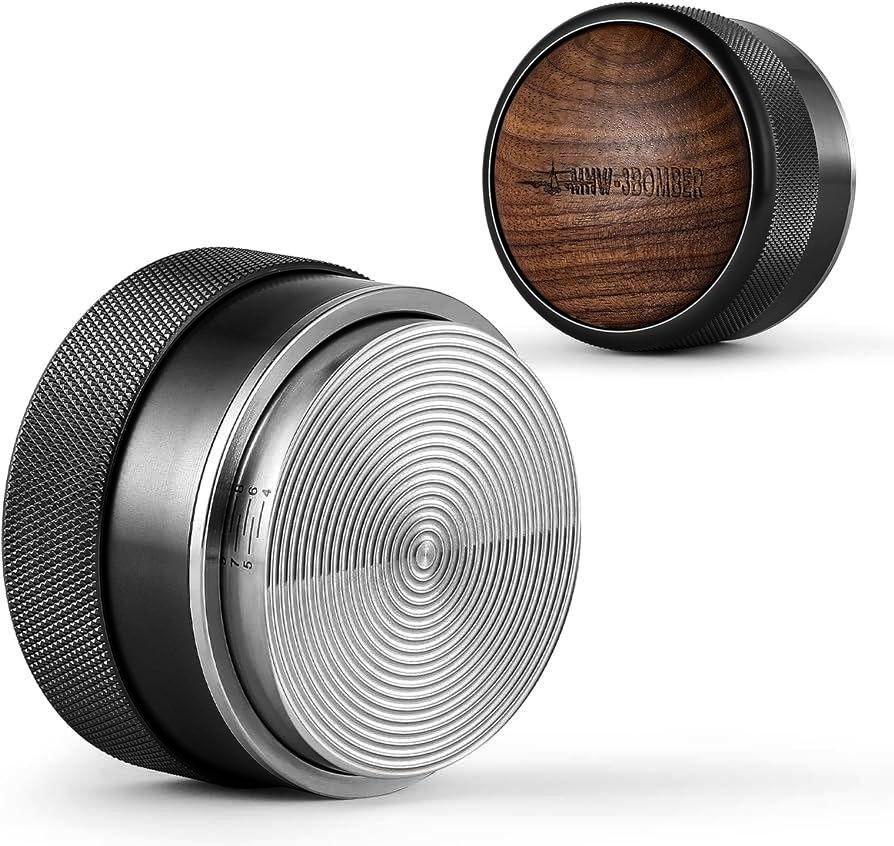 Пуш Темпер MHW-3BOMBER 58 мм рифленый черный из нержавеющей стали с регулировкой глубины