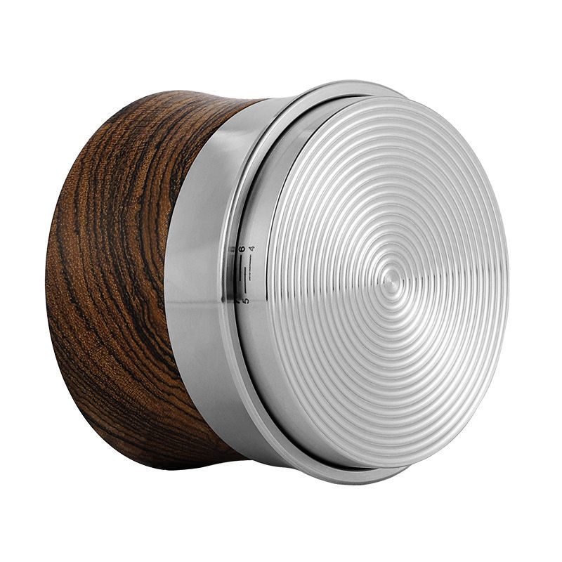 Пуш Темпер MHW-3BOMBER 58 мм рифлёный глубина 3-12 мм черный/дерево для кофе