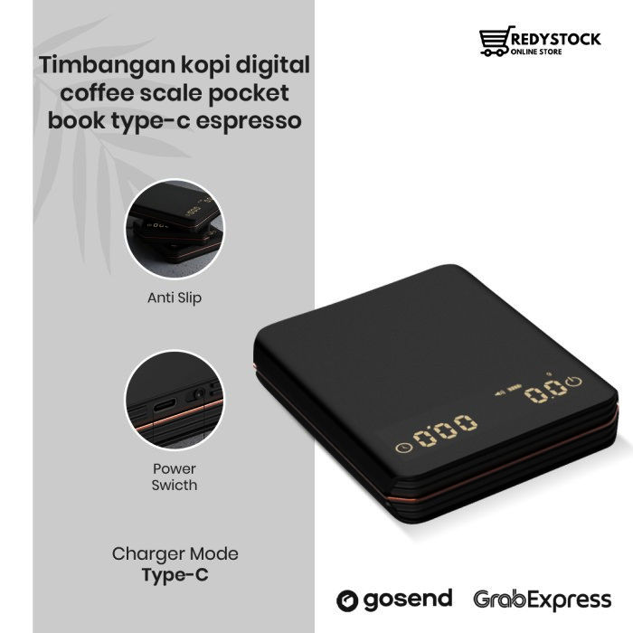 Веси Precision Mini Smart для еспресо, 2 кг, крок 0,1 г, з таймером і USB зарядкою