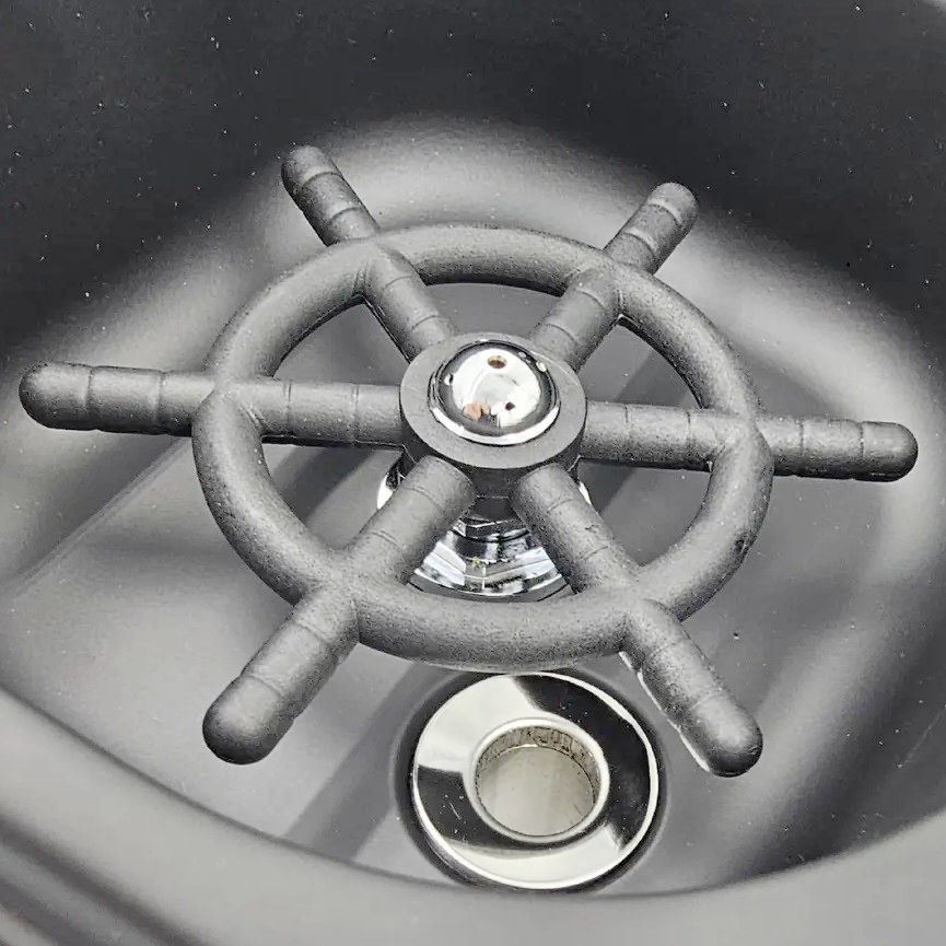 Ринзер Quick Rinse 16.2x17.6 см, черный, нержавеющая сталь, врезной, ополаскиватель для баров