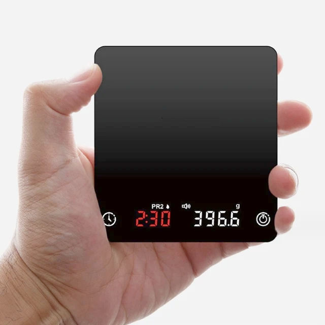 Веси Precision Espresso Scale КС200 для кави, 2 кг, точність 0,1 г, USB, чорний матовий