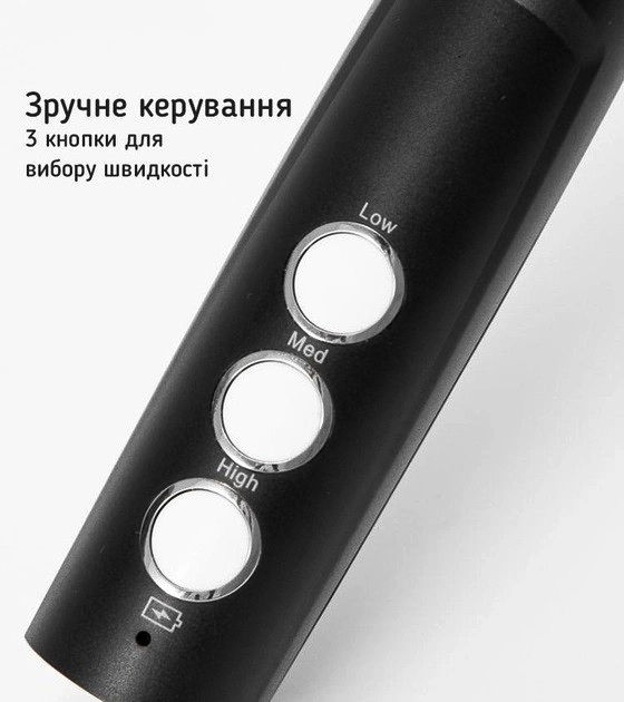Вспінювач молока Lecot MF021 3 в 1, капучинатор з зарядною базою, чорний, 1200 мАг, 3 насадки