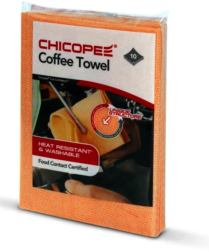 Салфетки Chicopee Coffee Towel 43х32 см, жаростійкі, 10 шт для чистки капучинатора HACCP