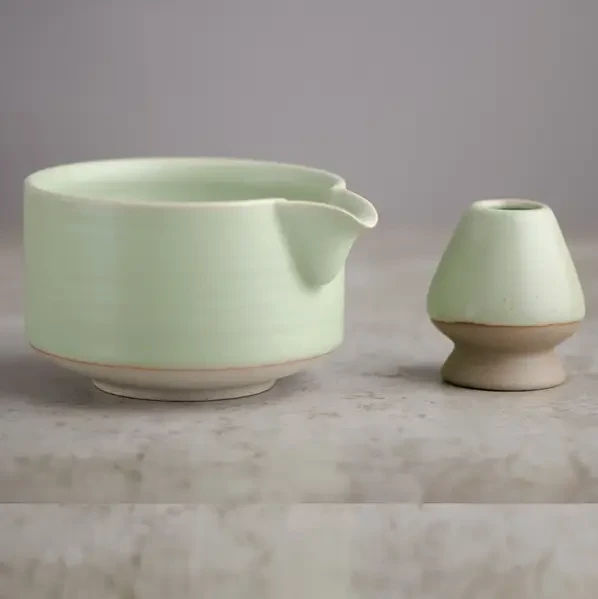 Чаван Katakuchi Green 525 мл с носиком для матча, керамический тяван светло-зеленый