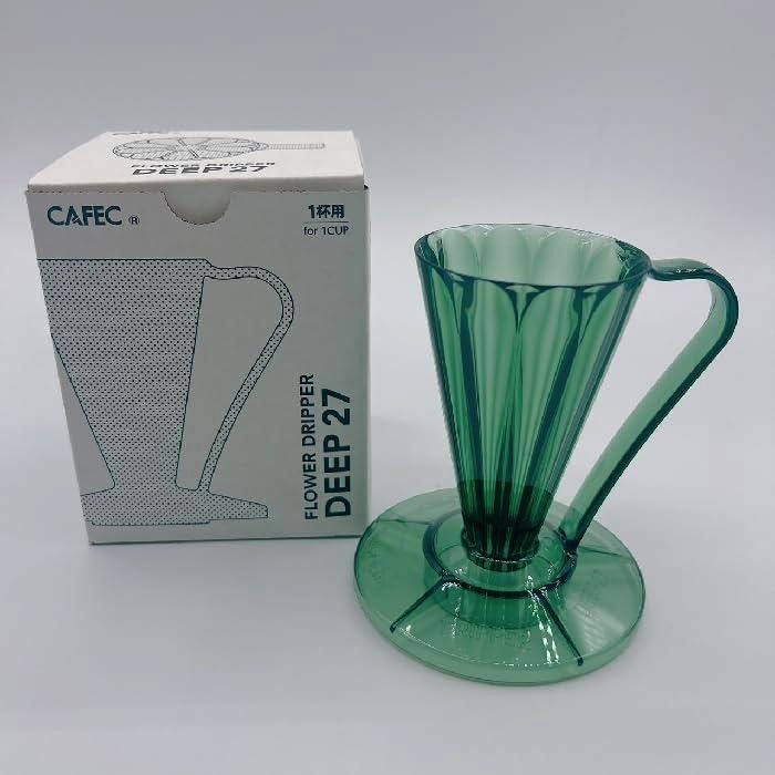 Пуровер Cafec Deep 27 Tritan Flower Dripper для однієї чашки, 27°, Японія, темно-зелений