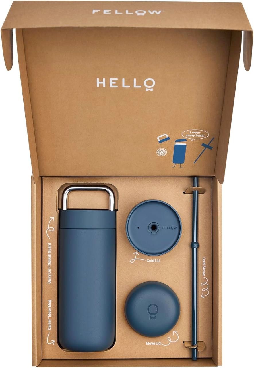 Термос-чашка Fellow Carter Move Mug 475 мл, 3 в 1, нержавіюча сталь, для гарячих і холодних напоїв