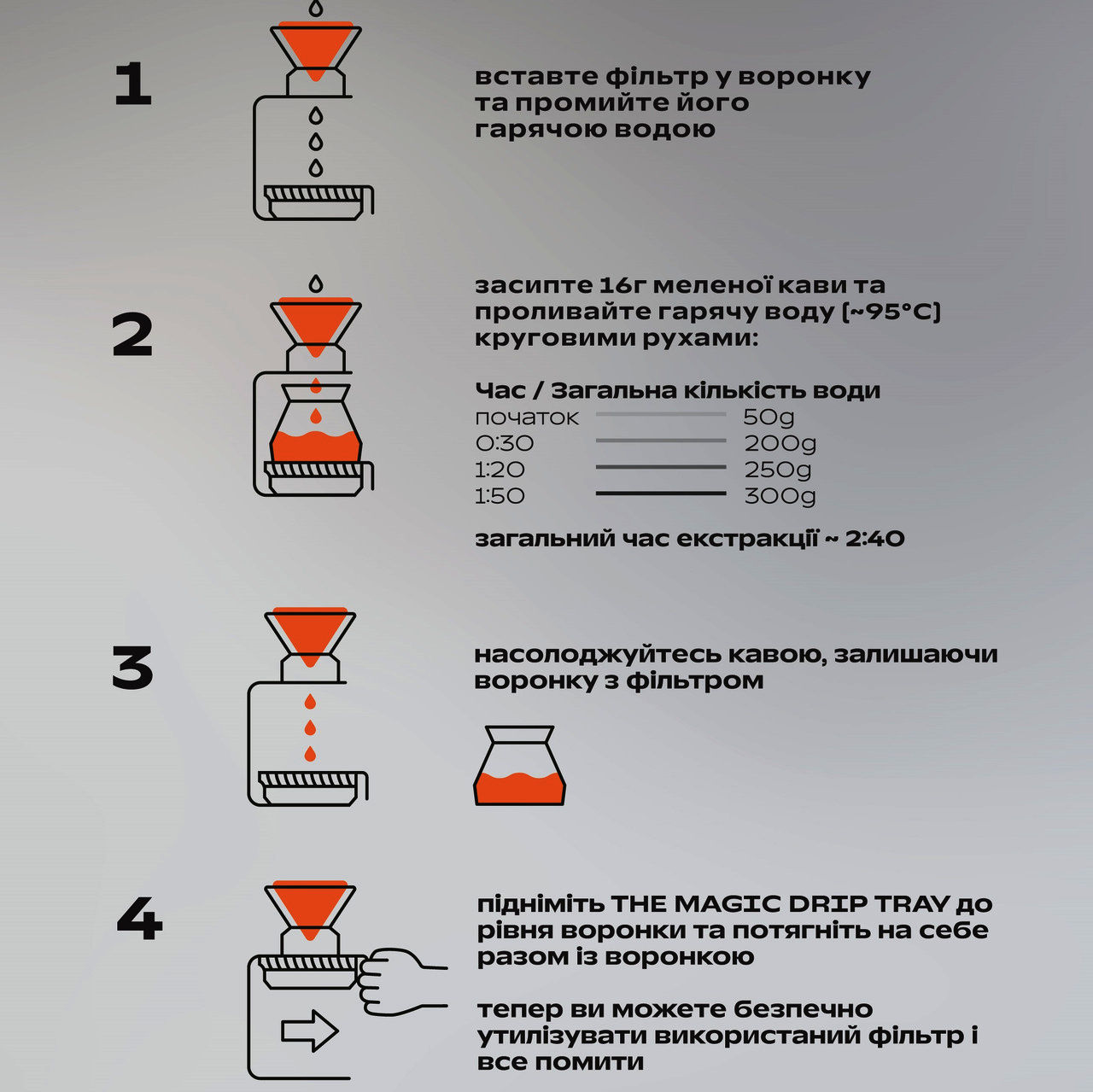 Сервер FromCreator Grab, черный прозрачный, стекло, объем 550 мл, термостойкое, для кофе