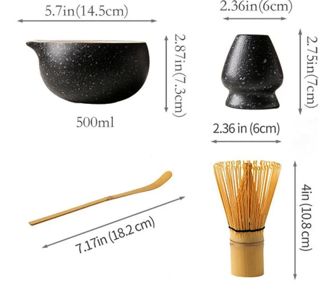 Набір Matcha Rose для приготування чаю матча, 7 предметів, з носиком, 500 мл, в японському стилі