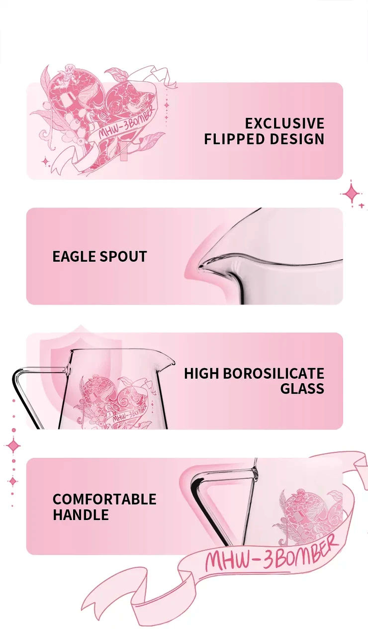Сервер для кави MHW-3Bomber 500 мл з боросилікатного скла для заварювання та сервірування кави