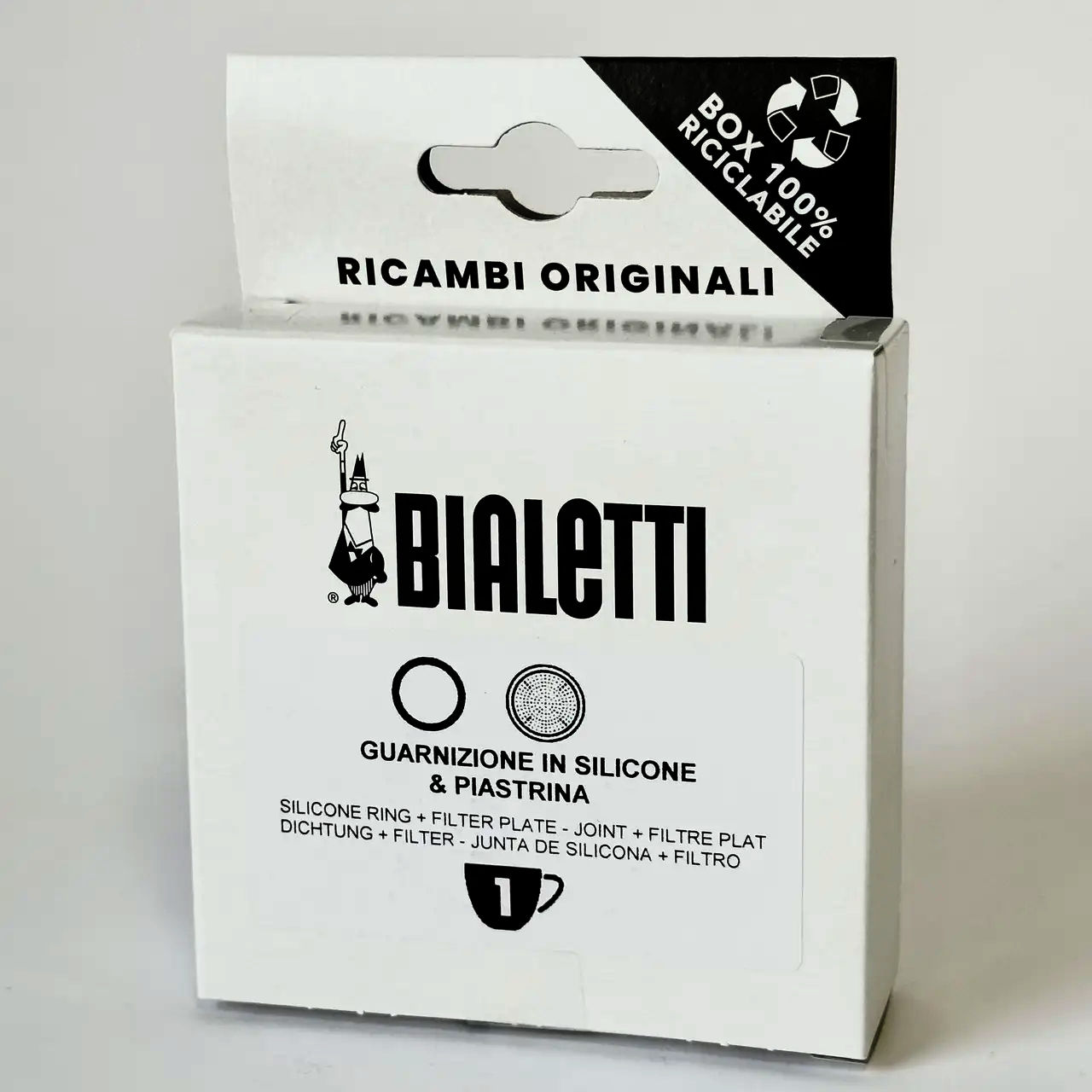 Набор Bialetti 1 cup Moka Express: уплотнитель и фильтр для гейзерной кофеварки