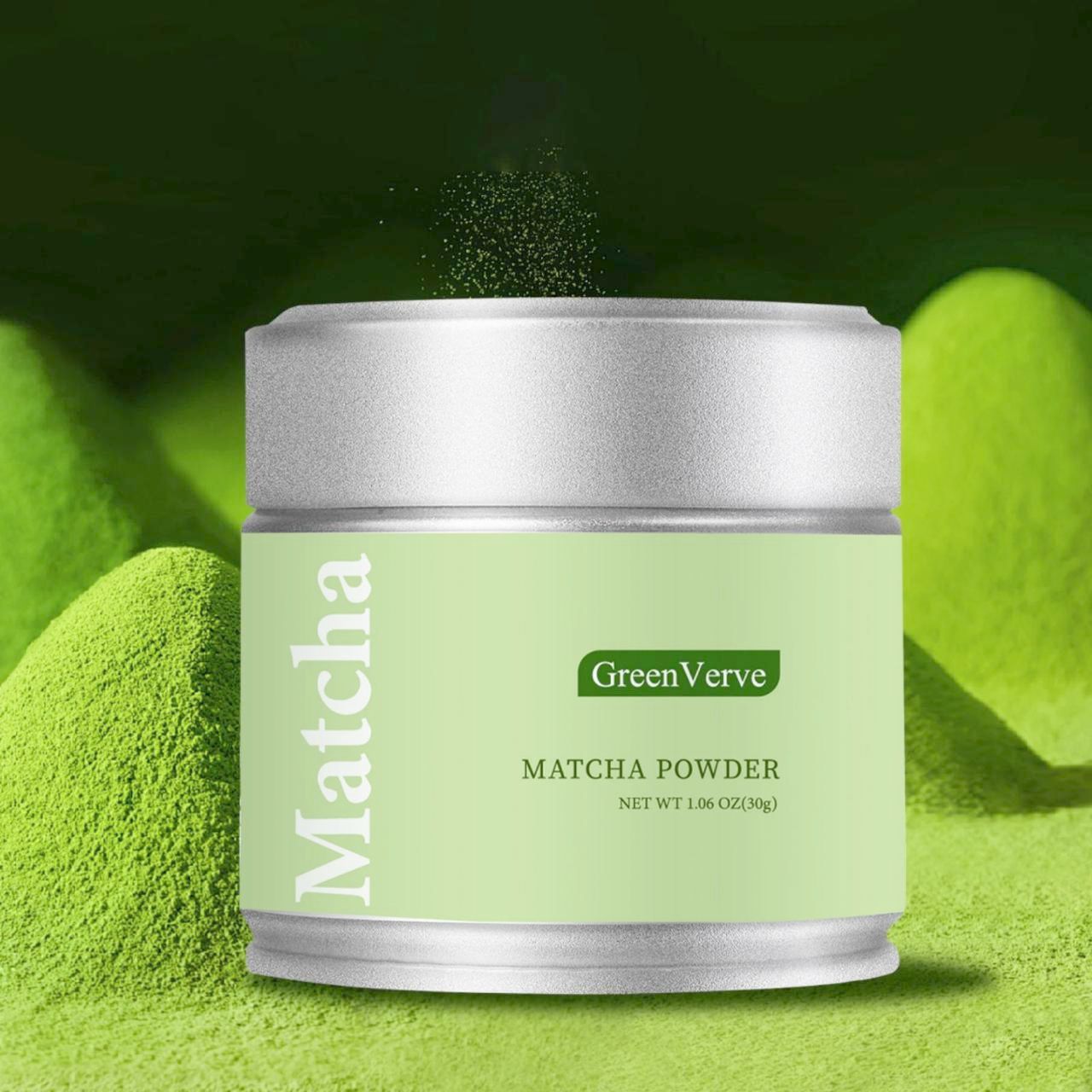 Матча Green Verde церемониальная 30 г, органический порошковый зеленый чай Camellia Sinensis