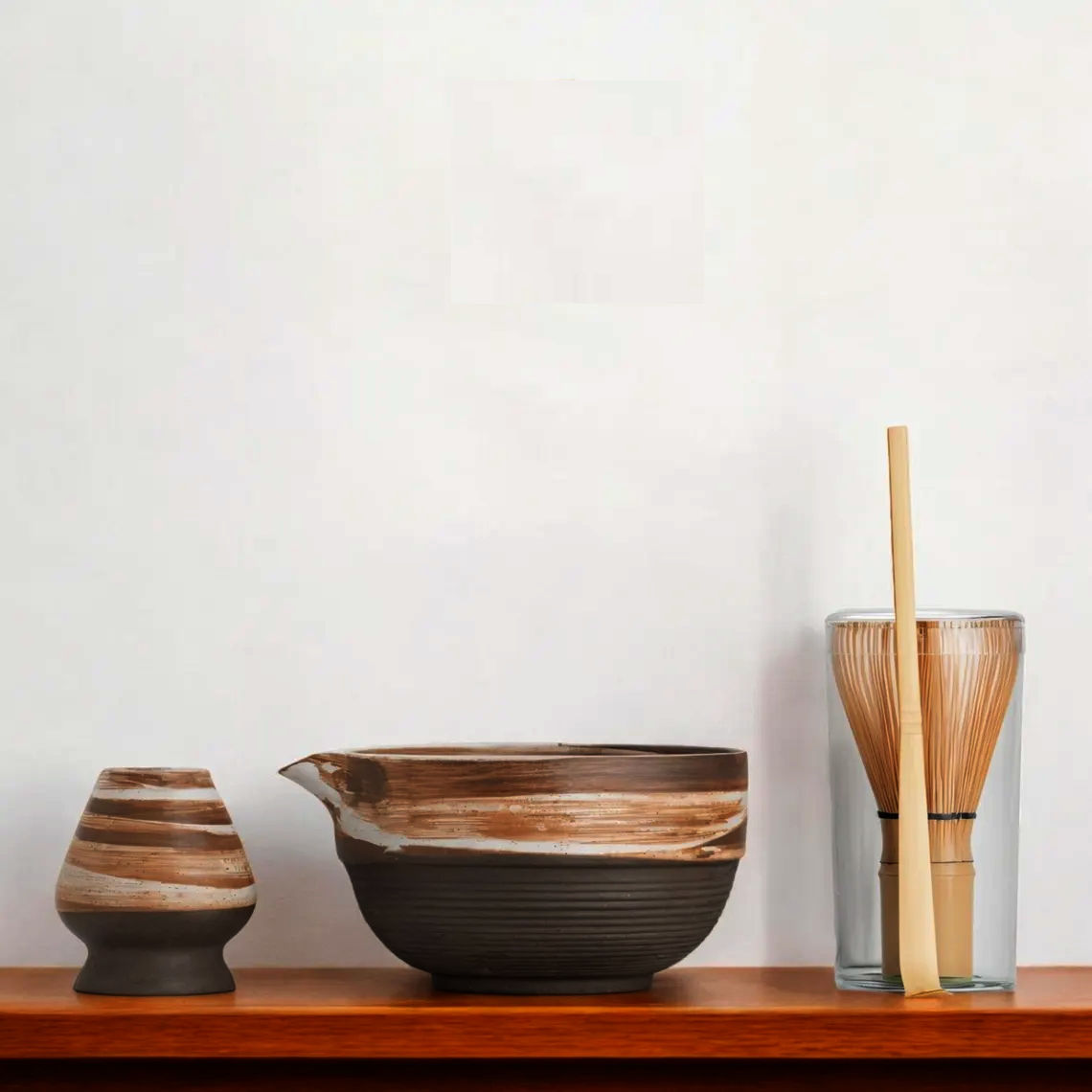 Набір Sabi Set для приготування матча, 4 предмета, кераміка і бамбук, чайний комплект