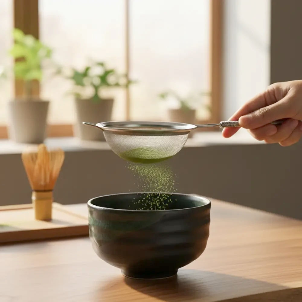 Сито для матча Ø75 мм, нержавіюча сталь 304, пружинна ручка, для чаю і спецій