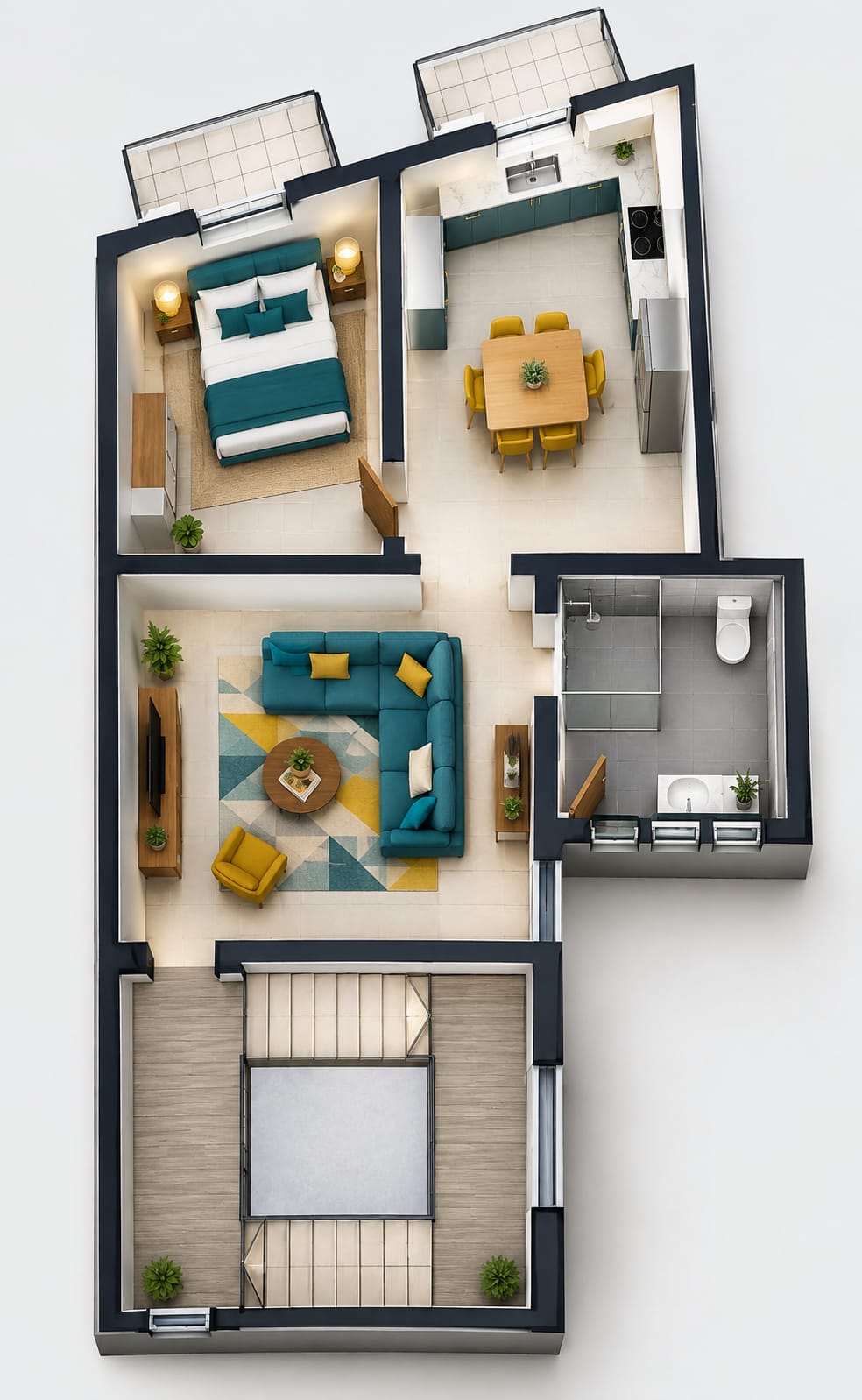 1-Bedroom Apartment for Sale in Cospicua — plan 1