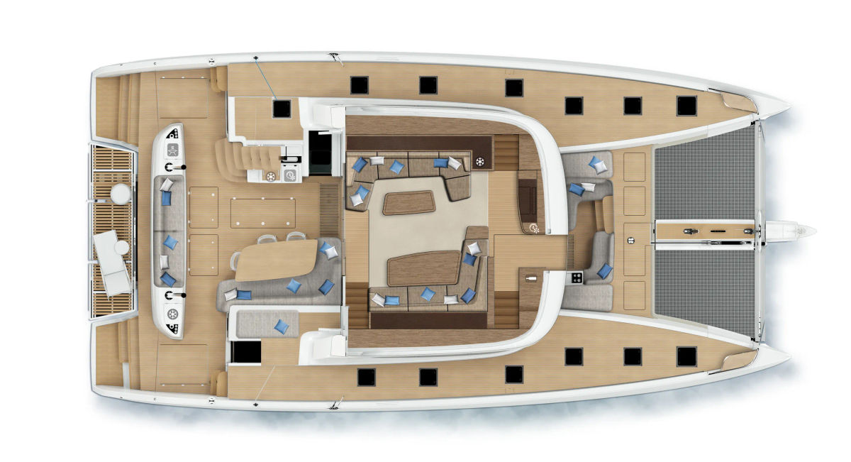 New 2023 Lagoon Multihull 65ft - Marina del Rey CA sixty5 galley down