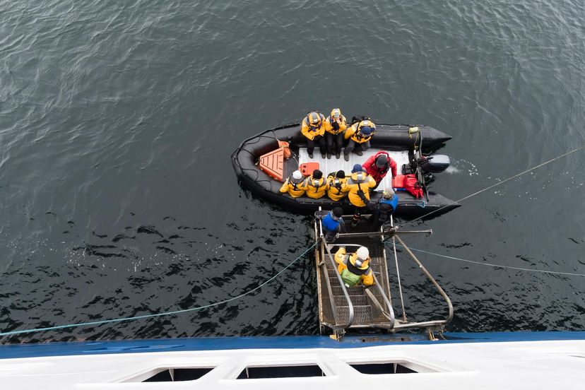 crew preparing for a marine expedition