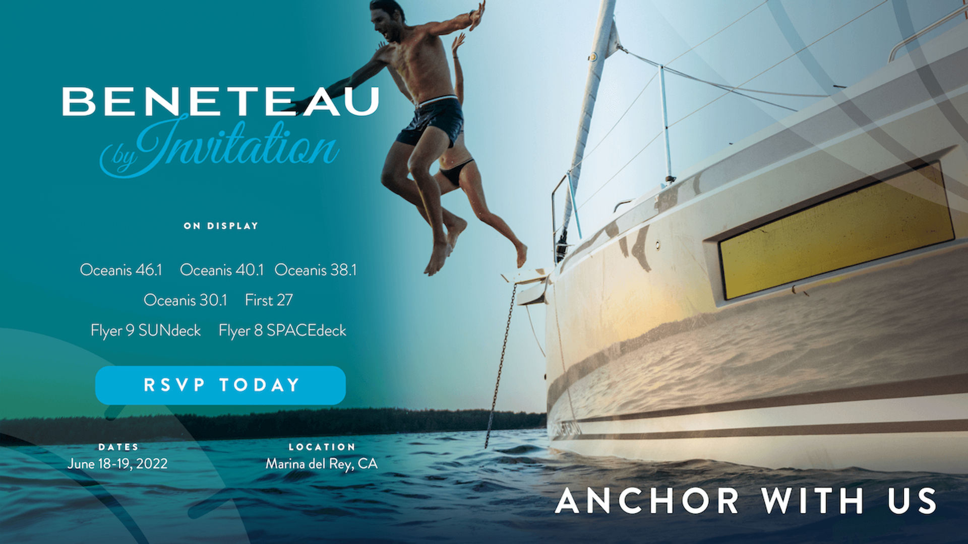 Beneteau by Invitation event showcase featuring sailboats in Marina del Rey.