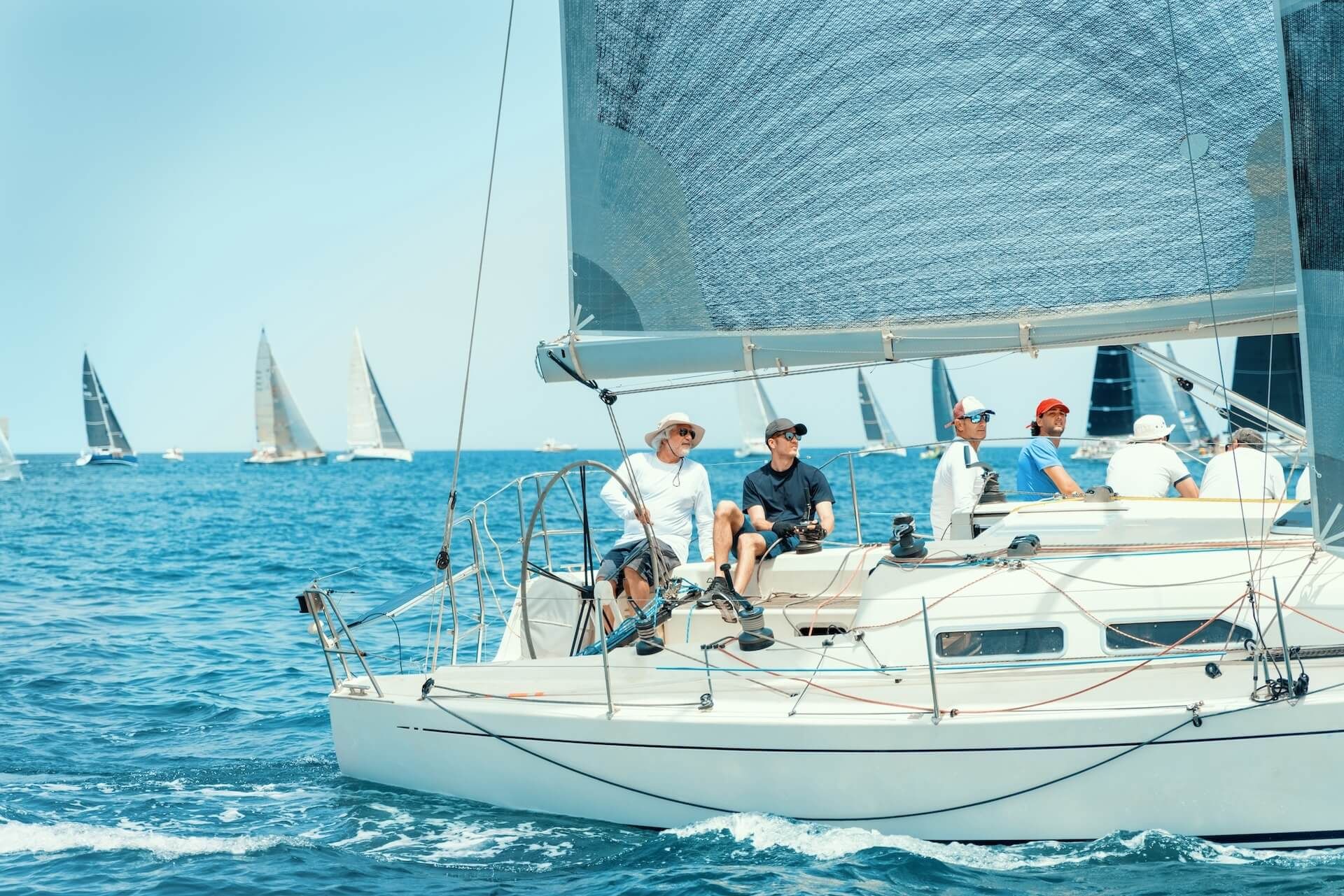 sailboats races in regatta near brindisi