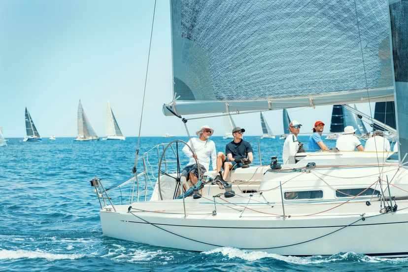 sailboats races in regatta near brindisi