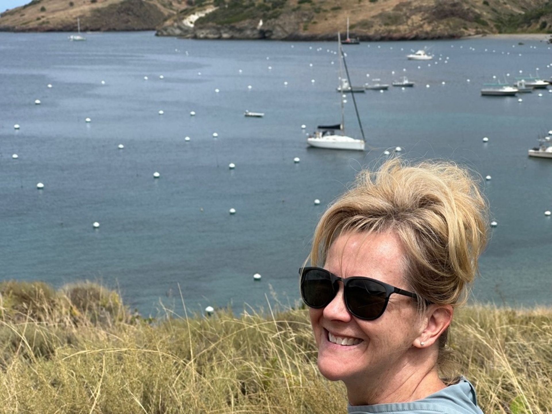 Melanie overlooking the Two Harbors mooring field