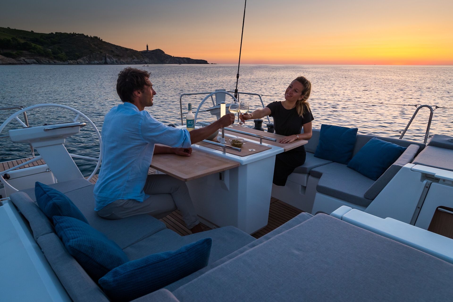 Guests enjoying a private yacht charter in Marina del Rey.