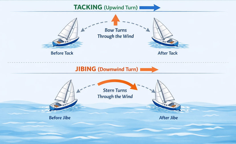 Tacking and Jibing 101: A Beginner’s Sailing Guide Tacking and Jibing 101: A Beginner’s Sailing Guide