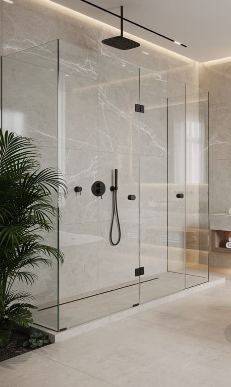 Badsanierung Basel – Walk-in-Dusche und moderne Fliesen