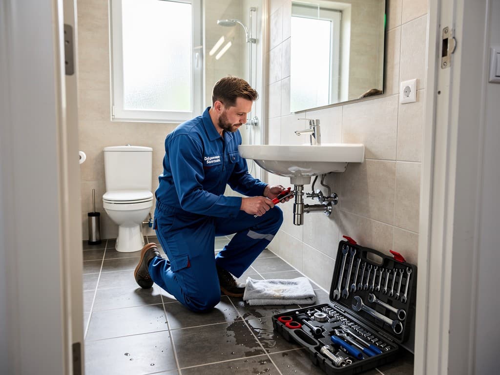 Équipe d'installation sanitaire à Lausanne - plomberie, raccordements, finitions, chantier propre