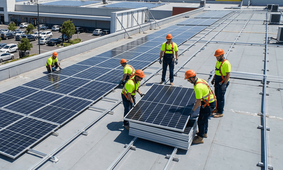 Centrale solaire sur entrepôt commercial