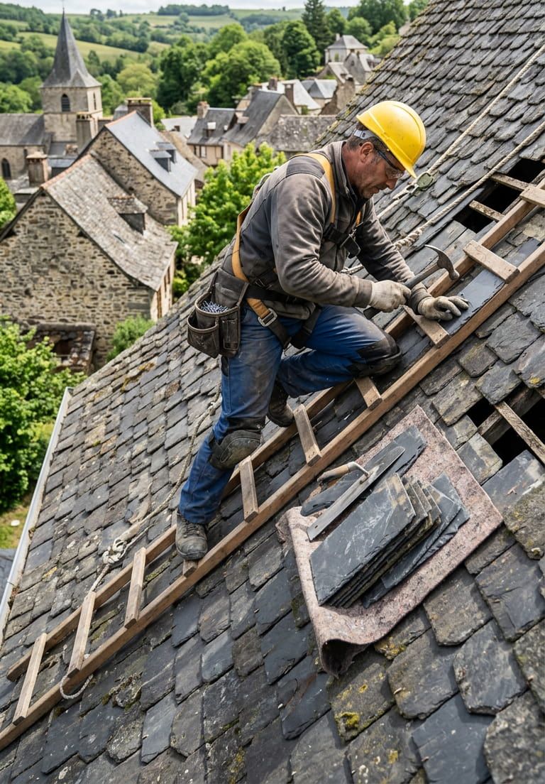 Équipe de couvreurs professionnels
