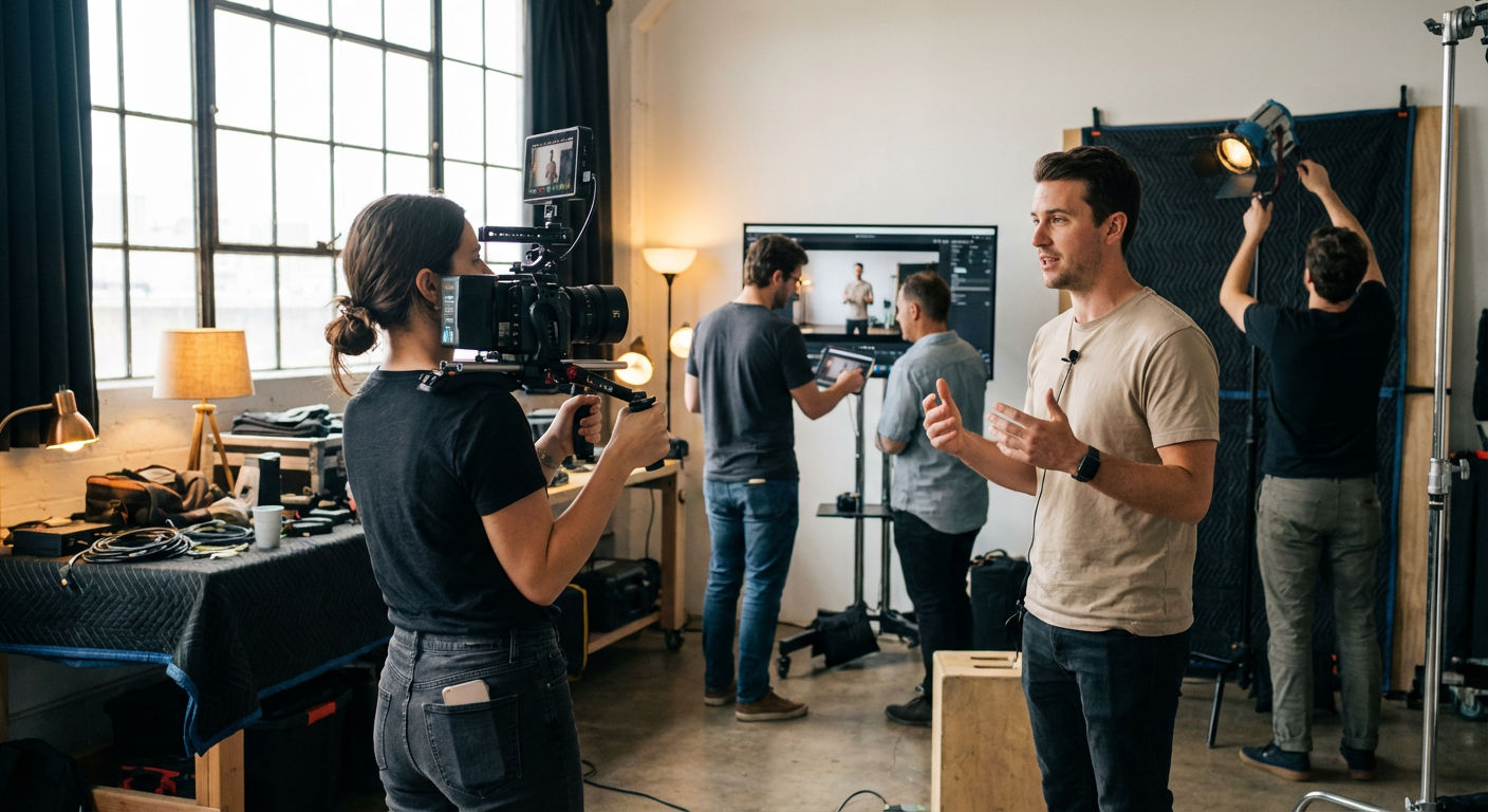 Social Media Video Agentur Zürich - Professioneller Videodreh im Studio mit Kamerateam