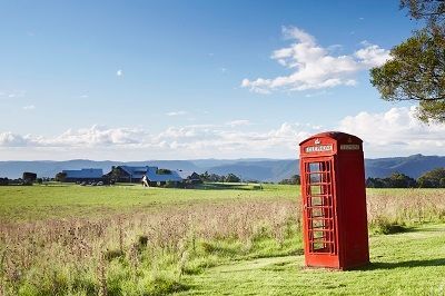 Telephone Box Artwork Displays, Spicers Peak Lodge, Travel Agent Finder Fiona's trip