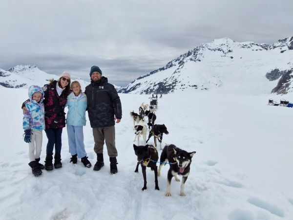 Erica Smithers, Alaska Cruise Excursion - dogsledding in Juneau.