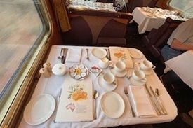 My dining table onboard The Ghan.